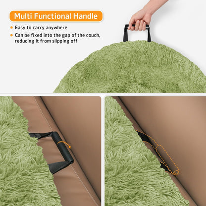 GGIB Calming Dog Bed Fluffy Plush Dog Mat for Furniture Protector with Removable Washable Cover for Large Medium Small Dogs and Cats (Medium, Grass Green)