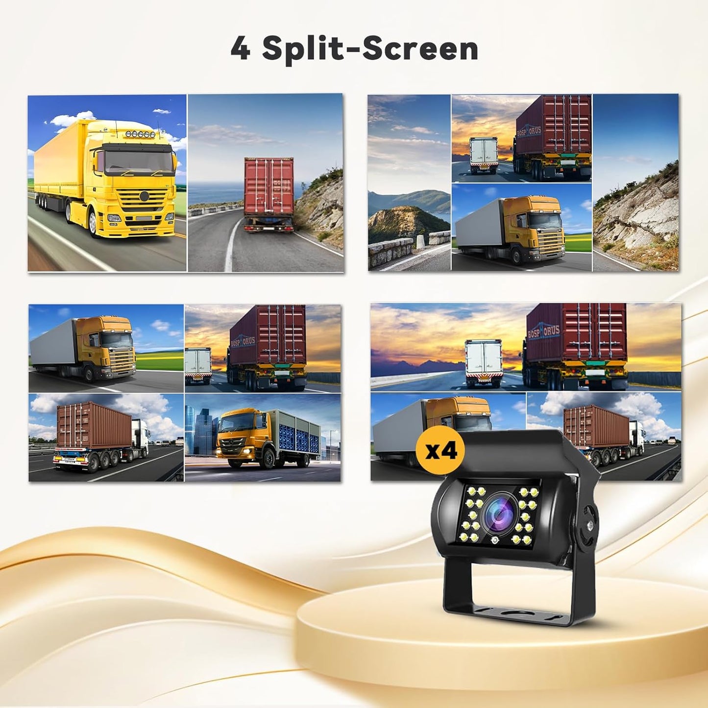 Hikity Backup Camera with Monitor Kit, 9?˜â€?Car Rear View Monitor with Waterproof 18 IR LED Night Vision Reverse Camera + 4 Pins Connector Cable Backup Camera System for RV Bus Trailer Truck