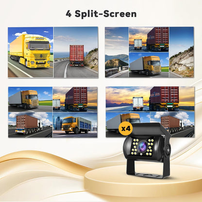 Hikity Backup Camera with Monitor Kit, 9?˜â€?Car Rear View Monitor with Waterproof 18 IR LED Night Vision Reverse Camera + 4 Pins Connector Cable Backup Camera System for RV Bus Trailer Truck