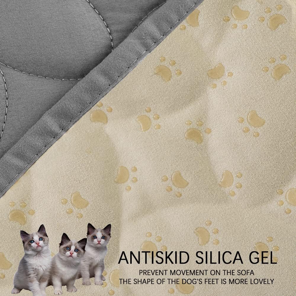 Ameritex Pet Bed Cover Dog Bed Blanket for Sofa and Furniture Waterproof New Pattern Design (52x82 Inch, Light Grey)