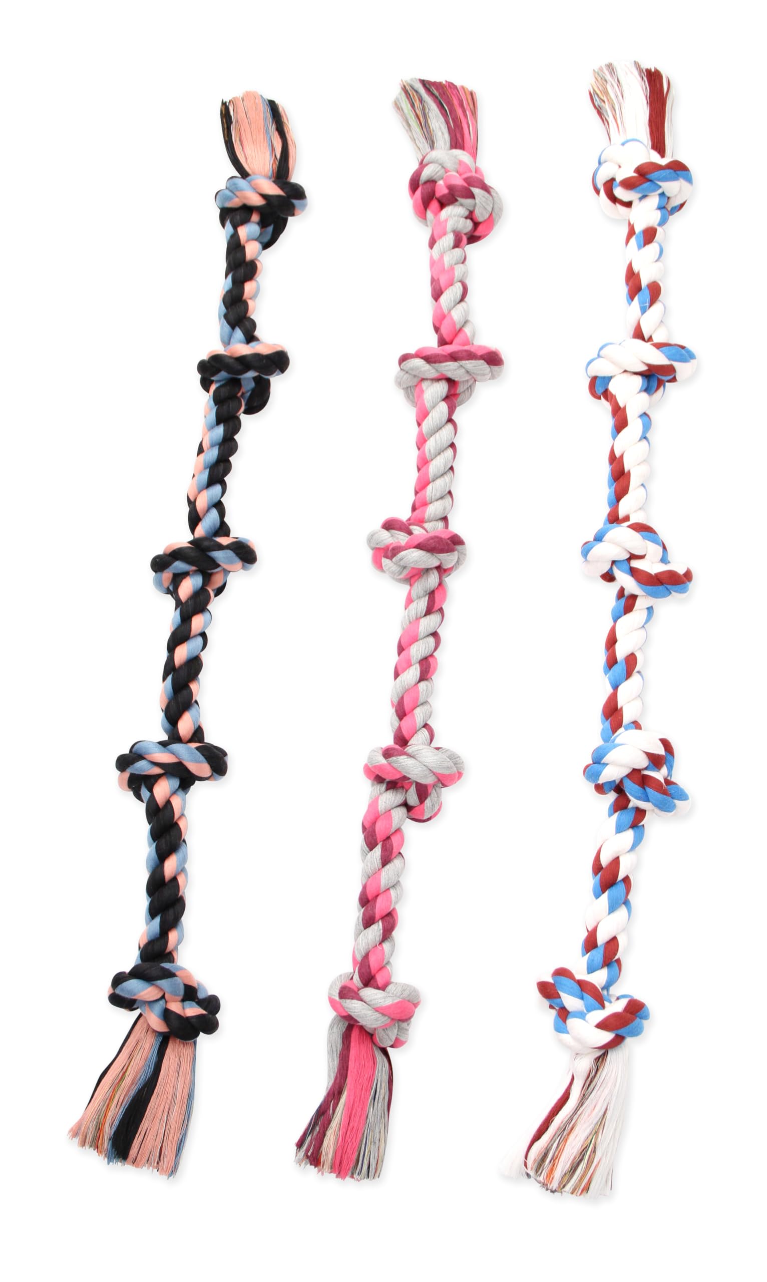 Mammoth Flossy Chews Multi Color 5 Knot Rope Tug. Chosen for real quality, fits naturally into