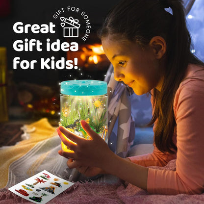 Light Up Dinosaur Terrarium Kit for Kids,Educational Science Kits,Gardening Kits Science Activities for Boys & Girls,DIY Creative Dinosaur Toys,Arts and Crafts Kit Gifts for Ages 4 5 6 7 8-12