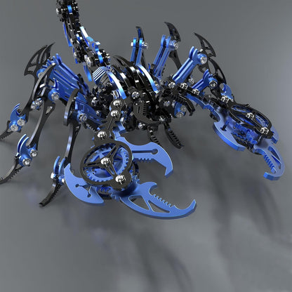 Scorpion 3D Metal Puzzles Kits for Adults Teens – 454 Pcs – Mechanical Assembly Models – 4 Hours to Build – Ideal for Gifts and Decorations (Blue and Black)