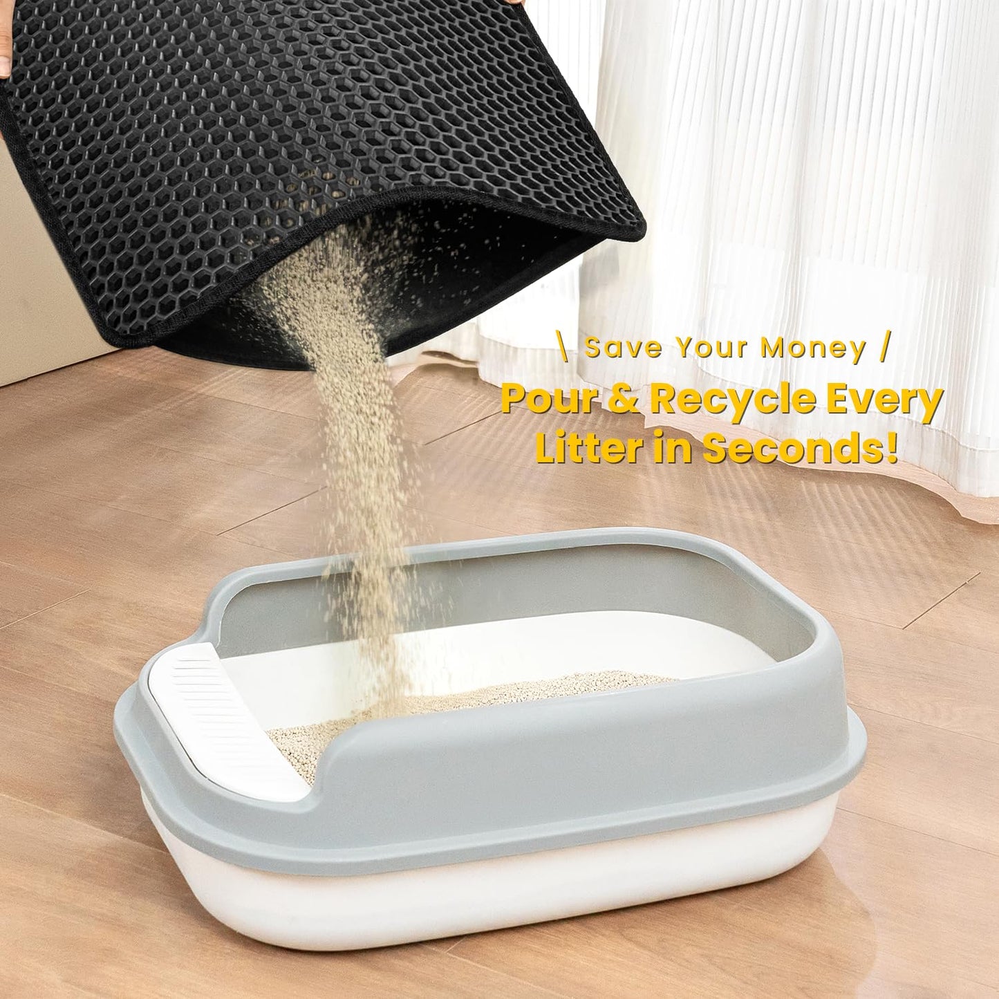 Cat Litter Mat Compact Size 23.6"x14.6" for Small. Chosen for real quality, fits naturally into