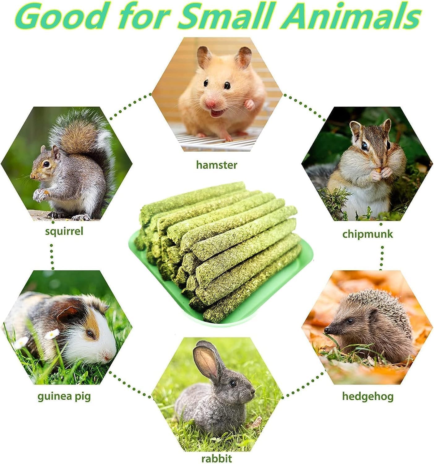 Rabbit Toys,Timothy Hay Stick for Guinea Pig Toy Bunny Chew Toys for Teeth Grinding Hamster Alfalfa Bite Treat Rabbit Molar Food Snack for Pet Rat Chinchilla Squirrel Gerbil-20PCS