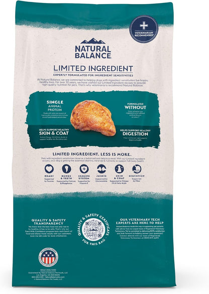 Natural Balance Limited Ingredient Adult Dry Dog Food with Healthy Grains, Chicken & Brown Rice Recipe, 24 Pound (Pack of 1)