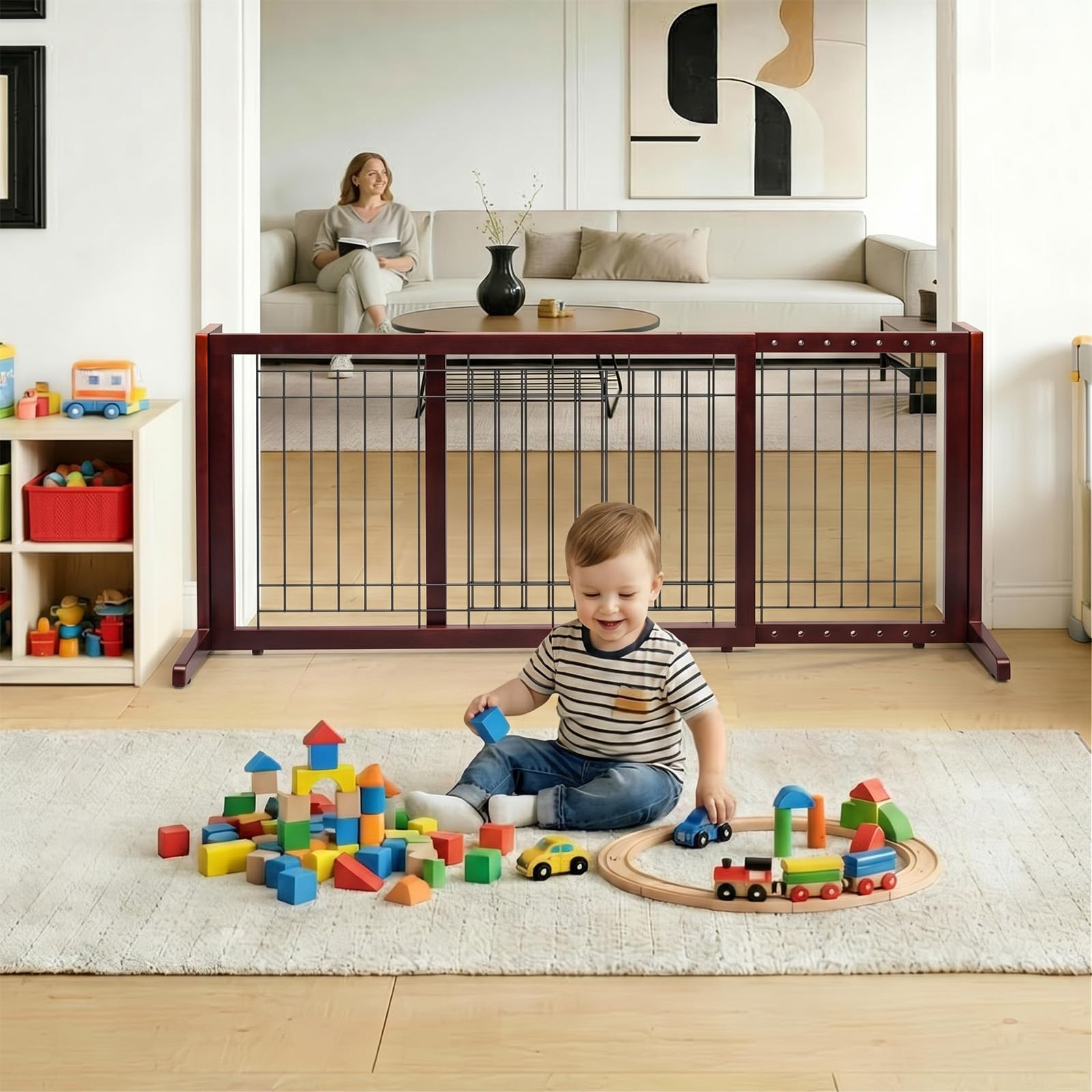 Bonnlo Free Standing Dog Gate. Chosen for real quality, fits naturally into modern pet homes.