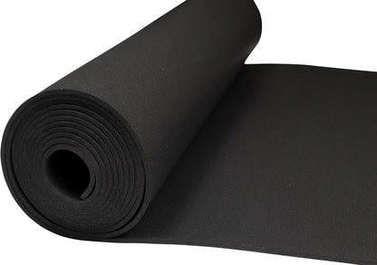 Playsafer Genaflex Rubber Gym Floor Mat, Heavy Duty Commercial Protective Gym Flooring Roll - 8mm Thick (Black, 4' X 10')