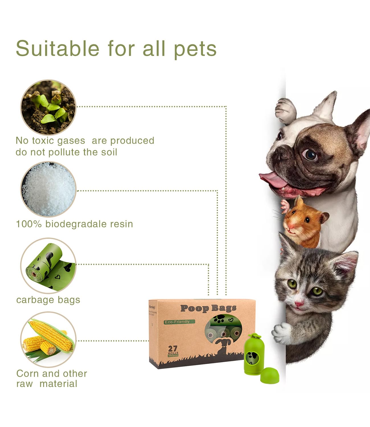 Dog Poop Bag Biodegradable 540 Count Dog Waste Bags. Chosen for real quality, fits naturally into