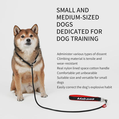 Dog Anti-Slip Leash 5FT with Metal Stopper - Durable No-Pull Training Lead for Small, Medium & Large Dogs - Comfortable Handle Nylon Rope, Tangle-Free Pet Walking Leash (Black, 5.6FT)