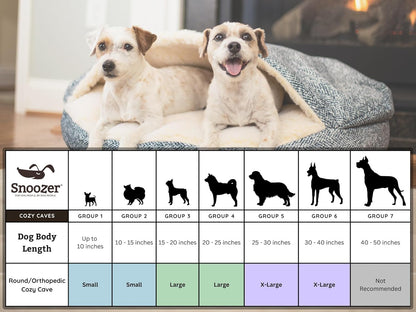 Snoozer Luxury Cozy Cave Dog Bed - Indoor Dog Bed with Cover Cave, Covered Calming Burrow for Medium & Large Sized Pets with Blanket Attached, Enclosed, Washable - XL, Merlin Linen