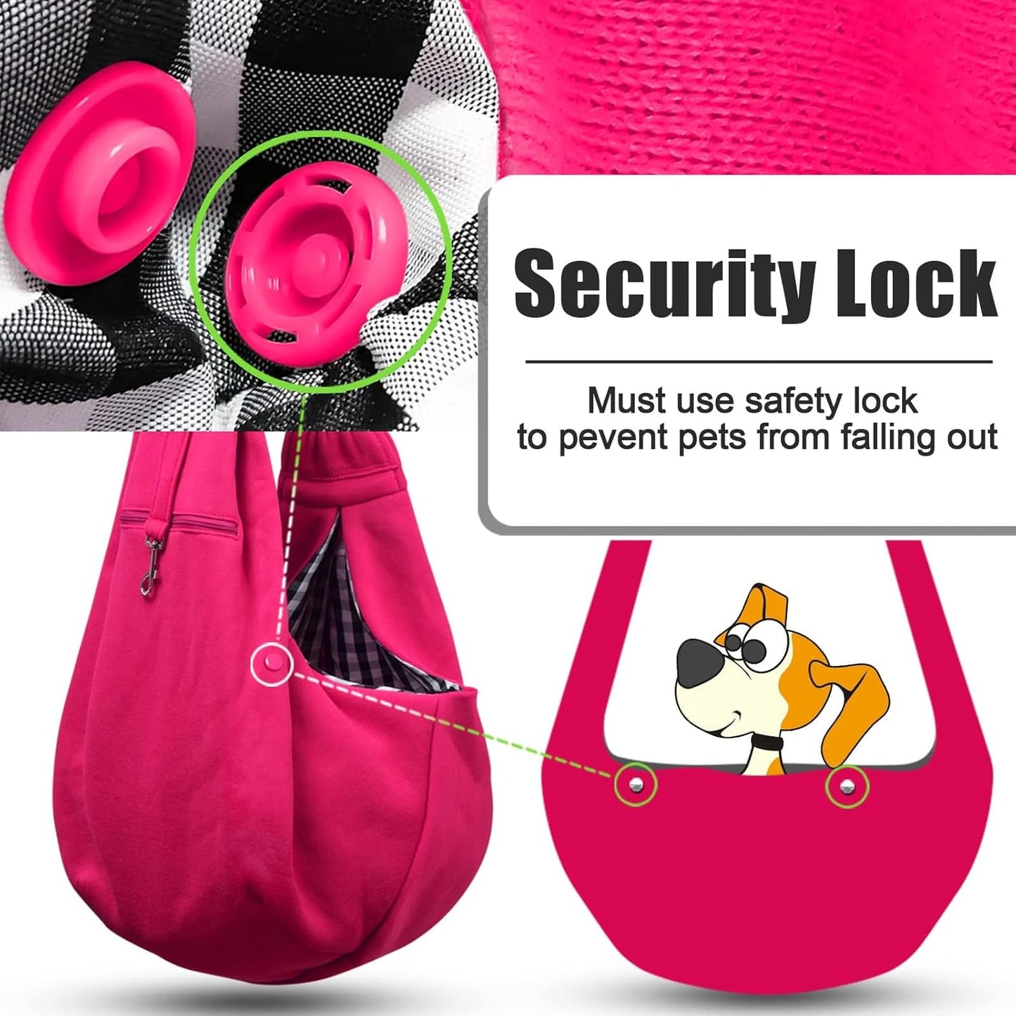 TOMKAS Dog Sling Carrier for Small Dogs Puppy Carrier for Small Dogs (Rose red, Adjustable Strap for 3-10 lbs & Zipper Pocket)