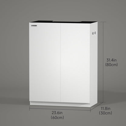 LANDEN Aquarium Wooden Stand and Cabinet for up to 16 Gal Tank, Fish Reptile Sea Salt WaterTank Stand, Nano Foam Leveling Mat Included, W23.6xD11.8xH31.5 in, Wooden Matte White Painted(Stand Only)