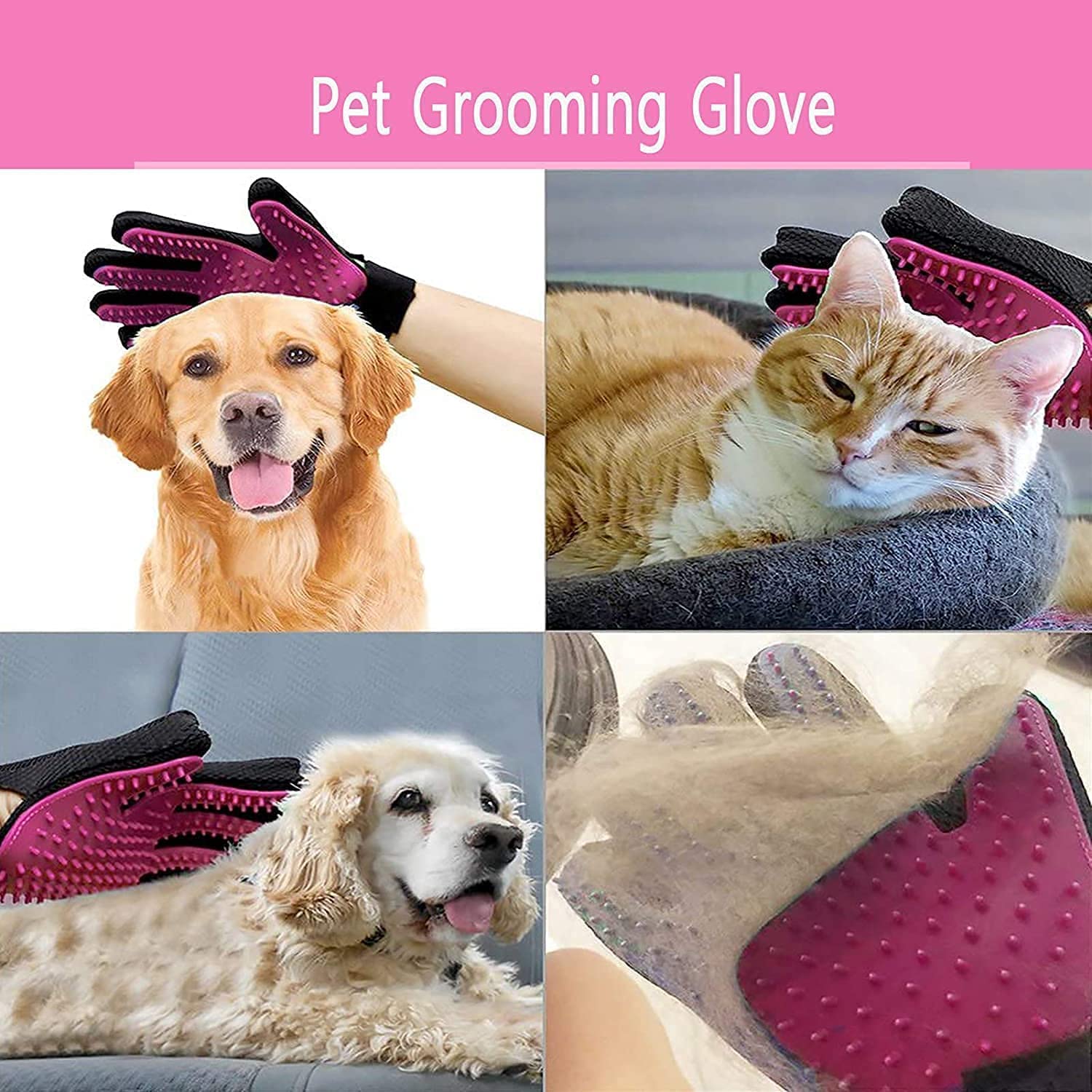 BYETOO Pet Dog Cat Grooming Glove with 261Tips. Chosen for real quality, fits naturally into modern
