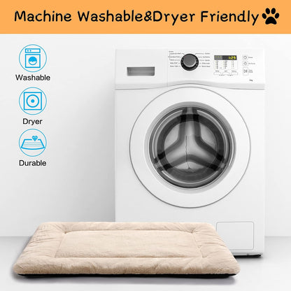 Dog Beds Crate Pad for Medium/Large Dogs Ultra Soft Dog Crate Bed Washable & Anti-Slip Kennel Pad for Dogs Cozy Sleeping Mat,Cream 36inch