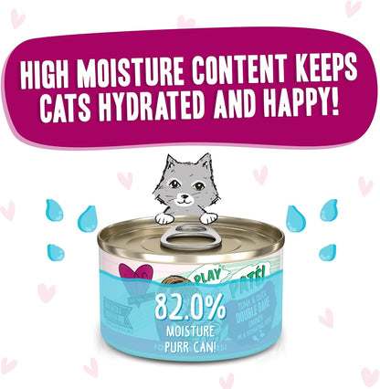 Weruva B.F.F. Play - Best Feline Friend Paté Lovers, Aw Yeah!, Tuna & Duck Double Dare with Tuna & Duck, 2.8oz Can (Pack of 12)