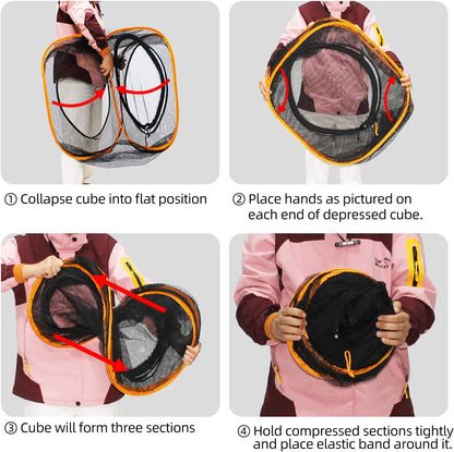 Collapsible Cat Play Tunnel + Cube with Three Ways for Indoor and Outdoor, Cat Enclosure, Tunnel and Tent Connection