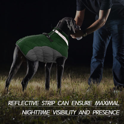 FUAMEY Dog Coat for Small Dogs,Waterproof Dog Winter Jacket with Harness Built in Puppy Cold Weather Coats Reflective Pet Vest with Zipper Warm Fleece Dogs Snowsuit Windproof Green XS