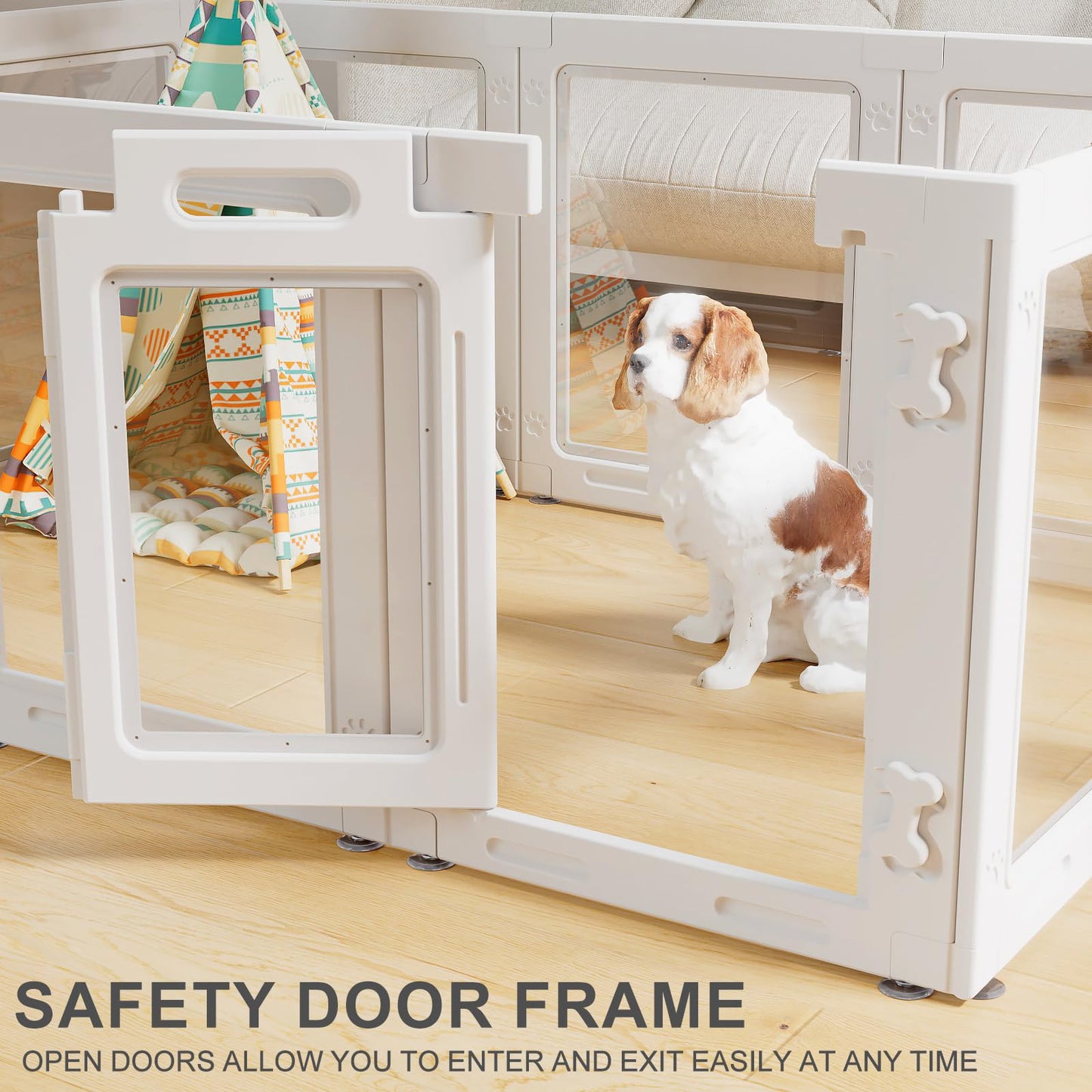 Clear Acrylic Dog Playpen with Door. Chosen for real quality, fits naturally into modern pet homes.
