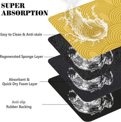 Dog Food Mats for Floors Absorbent, Pet Cat Food Mat - Quick Dry Dog Bowl Mats for Food and Water, Eco-Friendly Boho Pet Supplies