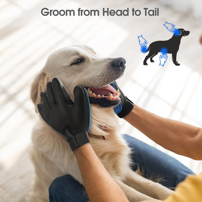 Pet Hair Removal Glove with 255 Silicone Tips for Dogs. Chosen for real quality, fits naturally