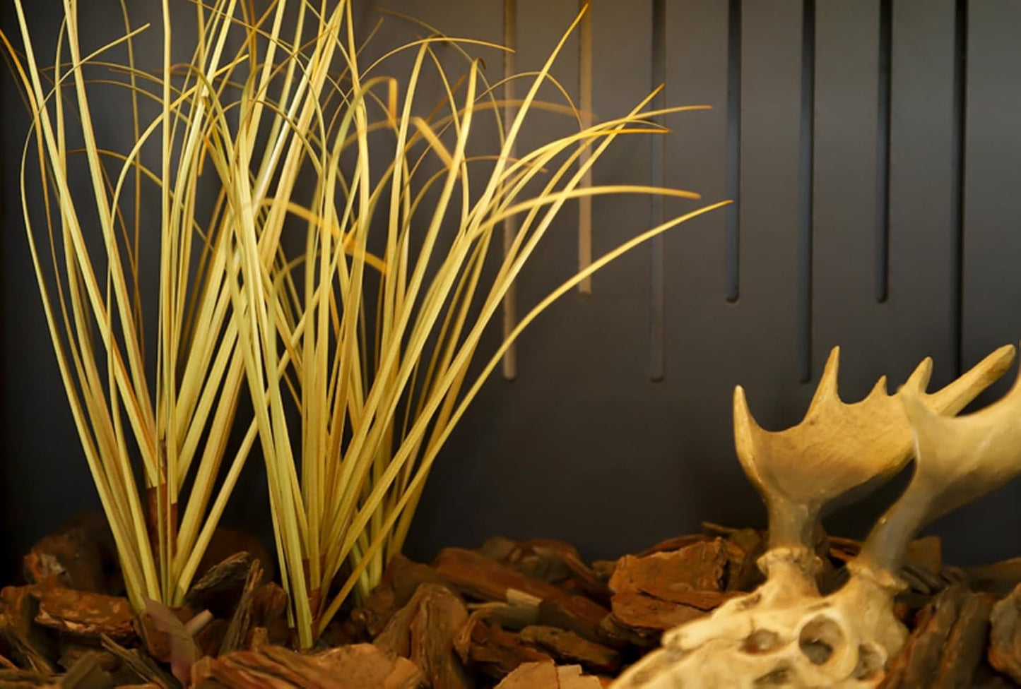 Reptile Terrarium Plants, Bearded Dragon Tank Decor Accessories for Ball Python Leopard Gecko Tree Frog Tarantula Lizard Corn Snake Tortoise Chameleon Crested Gecko - Fake Desert Dry Grass