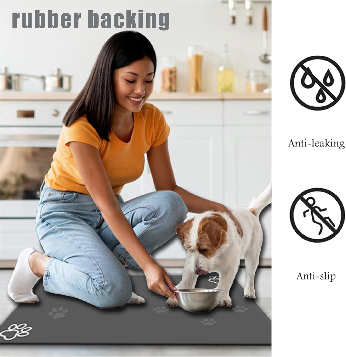 arge Boho Dog Cat Food Mats for Floors, Absorbent Dog Bowl Mat for Food and Water Dispenser Mat, Quick Dry Pet Supplies(Vintage Green, 36'' x 24'')