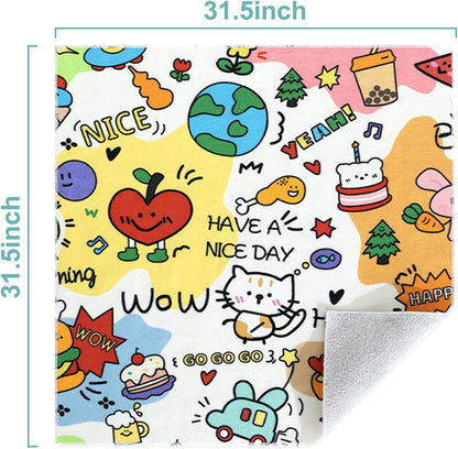 Cat Grooming Wrap, [XXL] Cat Restraint Wrap for Nail Clipping, Ear Cleaning, and Teeth Brushing, Self-Adherent, Anti-Bite, Anti-Scratch, Anti Scratch, Colorful Graffiti