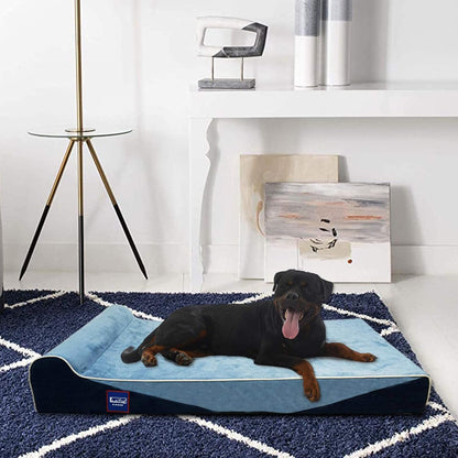 Laifug Orthopedic Memory Foam Dog Bed with Durable Water Proof Liner and Removable Washable Cover (Large (46"x28"x8"), Denim Blue)