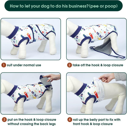 Kuoser Recovery Suit for Dogs Cats After Surgery, Professional Pet Recovery Shirt Dog Abdominal Wounds Bandages, Substitute E-Collar & Cone,Prevent Licking Dog Onesies Pet Surgery Recovery Suit