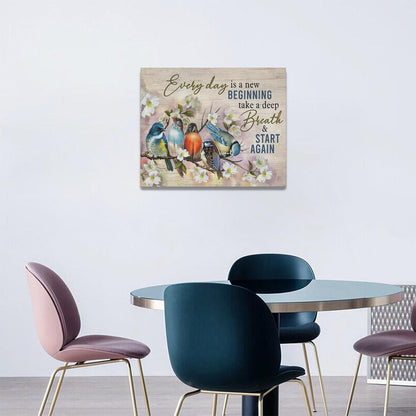 Bird Wall Art Farmhouse Flower Branch Pictures Rustic Country Birds Wall Decor Floral Canvas Print Painting Artwork for Bathroom Living Room Bedroom 16"x20"