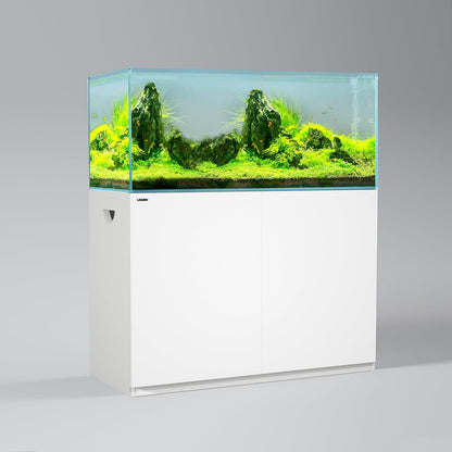 LANDEN Aquarium Stand and Cabinet, for up to 105Gal Tank, Fish Tank, Nano Foam Leveling Mat Included, Contemporary and Simple Design W47.2xD23.6xH31.49 in Wooden Matte White Painted (Stand Only)
