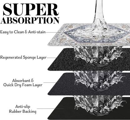 Dog Food Mats for Floors, Absorbent Dog Bowl Mat for Food and Water Dispenser Mat, Quick Dry Cat Food Mat Pet Supplies