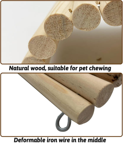 Hamiledyi 11.37 X 5.9 Inches Hides for Tortoises Wood Bendy Bridge Reptile Hide Climbing Ladder Hide Cave Turtle Habitat Decor for Lizards Gecko Spiders Snakes