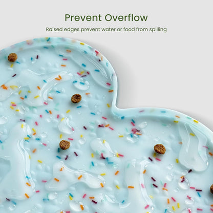 Dog Food Mat Anti-Slip Silicone Dog Bowl Mat Thicker Pet Placemat Waterproof Cat Feeder Pad with Raised Edge Puppy Kitten Feeding Mats Suitable Small Medium-Sized Dogs Cats Eating Tray