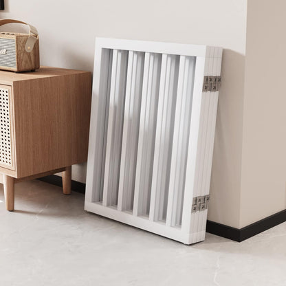 Wooden Dog Gate Freestanding Foldable Pet Gate 4 Panel Fully Assembled Dog Gates for Doorways House Stairs