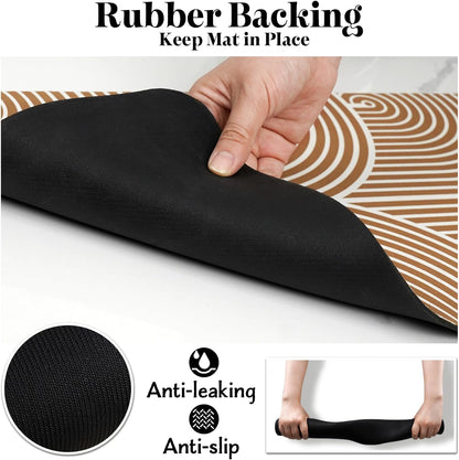 Eco-Friendly Pet Supplies: Absorbent Quick Dry Cat & Dog Food Mat, 16"x24"