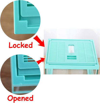 crapelles Reptile Terrarium Tank, Snail Jumping Spider Enclosure, Tarantula Insect Pet Box, Vivarium Tank for Hermit Crab Cricket Gecko Frog, Small Tortoise Habitat Cage (7.8x7.8x5.9 Inches) Green