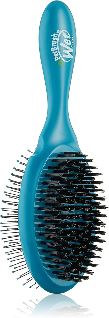Wet Brush Ultimate Dual-Sided Detangling Brush - Ultra Soft IntelliFlex Bristles, Removes Loose Hair & Dirt for Dogs, Cats, Rabbits - Teal