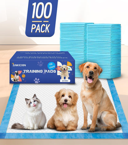 Large Puppy Pee Pads 22x36 Inch 100-Pack | Extra Absorbent Potty Training Pads for Dogs | Leakproof Quick-Dry & Odor Blocking Pet Housebreaking Supplies