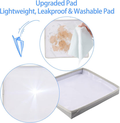 Texsens Bird Carrier Backpack - Pet Travel Cage with Upgraded Tray and Standing Perches, Breathable & Portable, for Small Birds, Green Cheek, Cockatiel, Parrot (Grey)