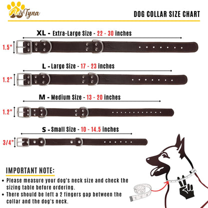 ADITYNA Heavy Duty Leather Dog Collar for Large Dogs. Chosen for real quality, fits naturally into