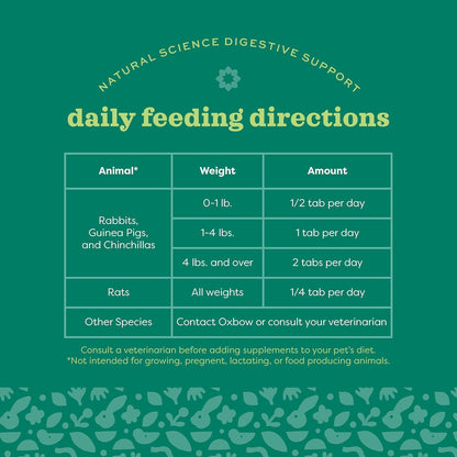 Oxbow Animal Health Natural Science Digestive Support, High Fiber Supplement for Rabbit & Guinea Pig, Made with Timothy Hay, Includes Chicory Root, Ginger Root, Chamomile, Made in USA, 4.2 oz Bag