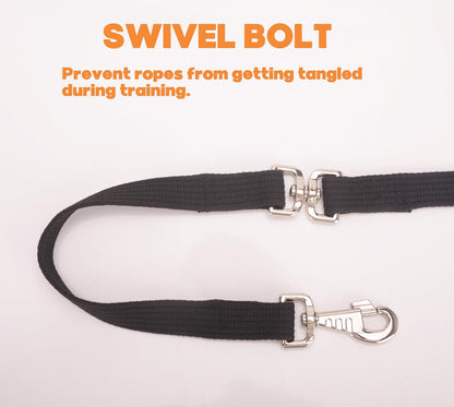 Cord Cotton Lunge Line with Rubber Stop，Equine Lunge Line for Horses with Swivel Bolt Snap，24 ft (Black, 24ft)