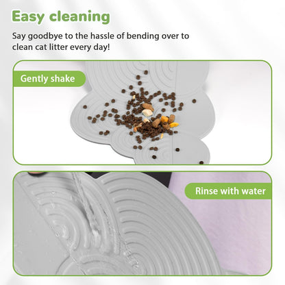Li&Zhao Dog Food Mat - Cloud Cat Food Mat Pet Food Mat Dog Bowl Mat Waterproof Pet Mats for Food and Water for Floors Waterproof(Gray)