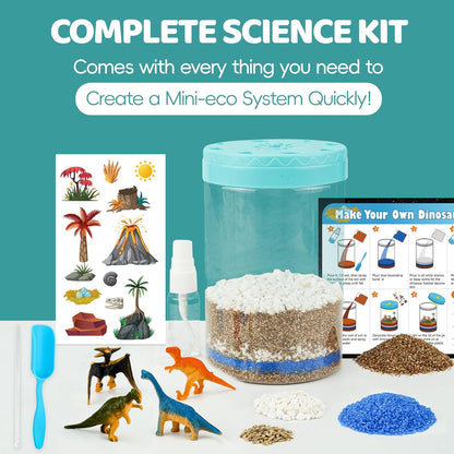 Light Up Dinosaur Terrarium Kit for Kids, Educational Science Kits STEM Projects,DIY Gardening Kit Arts Crafts Activity Creative Dinosaur Toys,Christmas Birthday Gifts for Boys Girls Ages 4 5 6 7 8-12