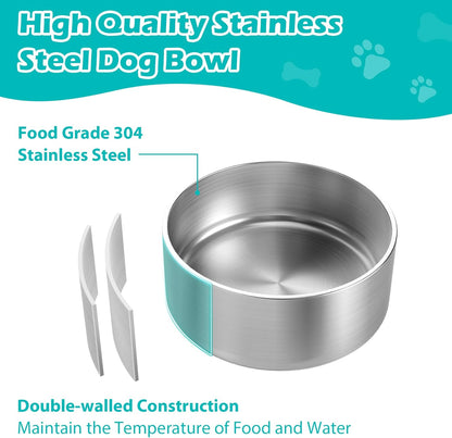 LIANLAI Stainless Steel Dog Bowls, Rust-Resistant Metal Dog Bowls for Medium, Spill Proof Puppy Food Bowl, Dishwasher Safe（40 oz