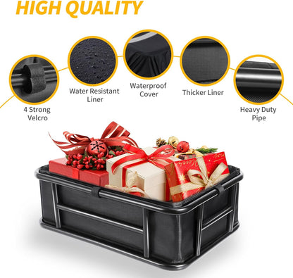 Bike Basket Rear with Liner,Waterproof Cover,Cargo Net Large Rear Bike Basket,Heavy Duty Bicycle Rear Basket for Electric Bike, Ebike,Great for Bike Trip,Carrying Grocery,Ball,Dog