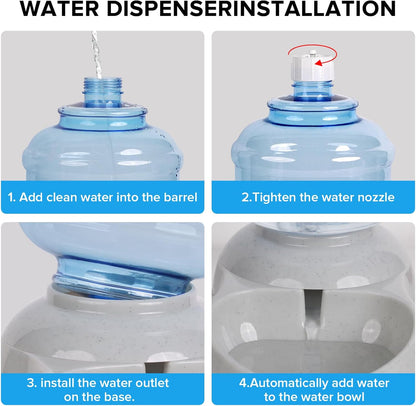 Kenond Water Dispenser Station for Large Dogs,3 Gallon/11L Gravity Automatic Feeder, Dog Water Bowl Dispenser,Large Size Dog Drinking Fountain