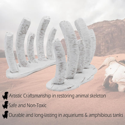 Skull Fish Tank Decorations Dinosaur Bones Snake Hideout Cave Animal Reptile Ornament Halloween Décor for Terrarium Aquarium Large Betta Tarantula Decor